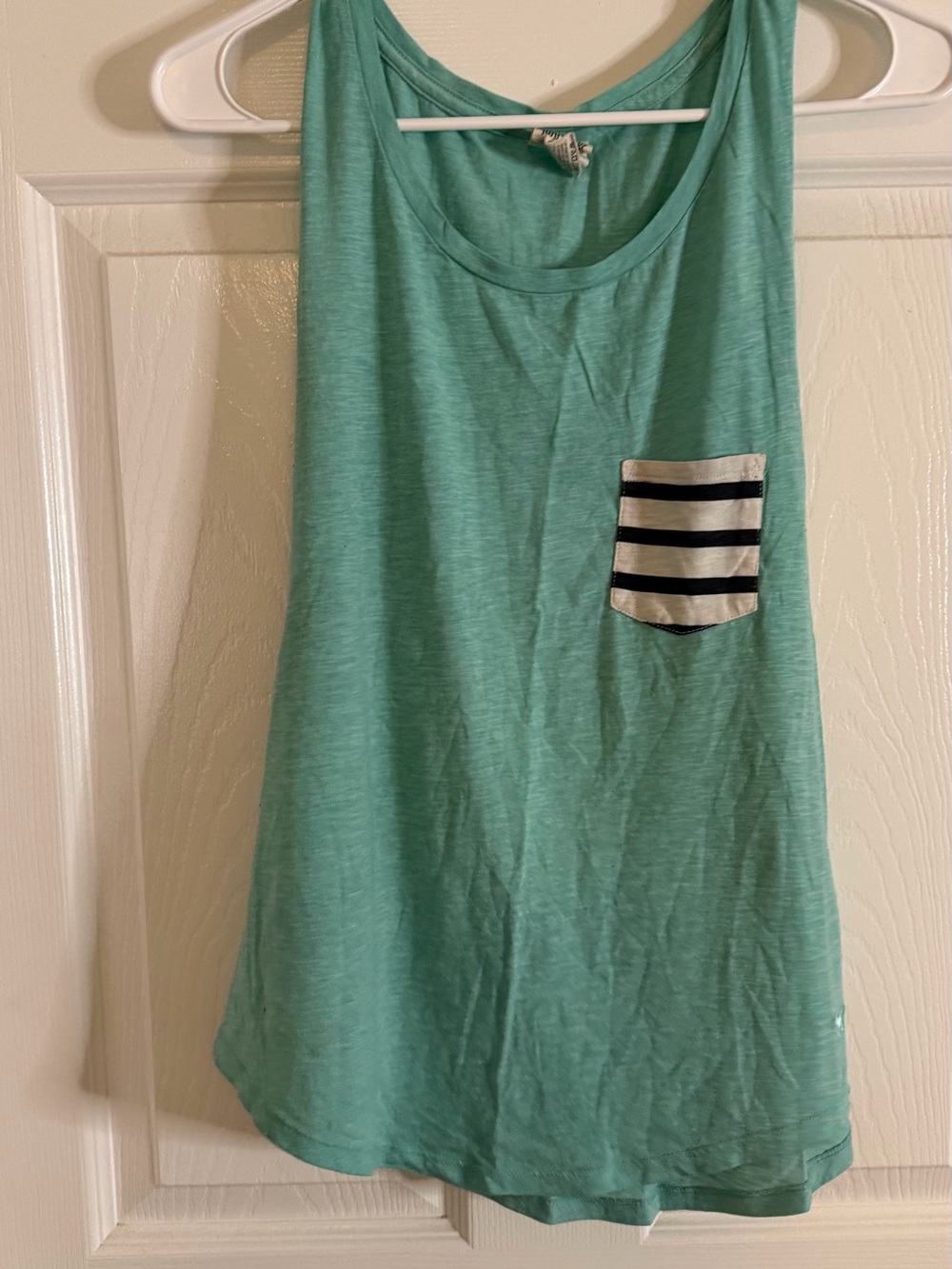 PINK Victoria's Secret Mint Green Tank with Striped Pocket